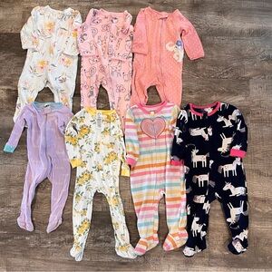 Lot of 9 Month Girl Pajamas